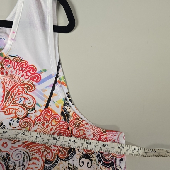 C.EST 1946 Tank Top W/ Matching Pattern Sheer Poncho Style Overlay Plus Sz 26/28 - Picture 9 of 11